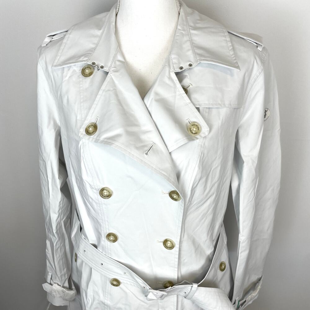 Save The Duck Pro Tech Belted Double Breasted Trench Coat In White Size XXL New - Picture 4 of 16